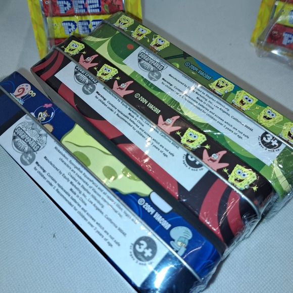 NEW SEALED! Spongebob-Squidward & Plankton WATCHES Plus Collector PEZ - Picture 2 of 6